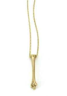 14k gold femur bone with diamond 1