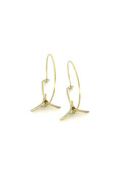 14k gold caudal vertebrae hoop earrings 1