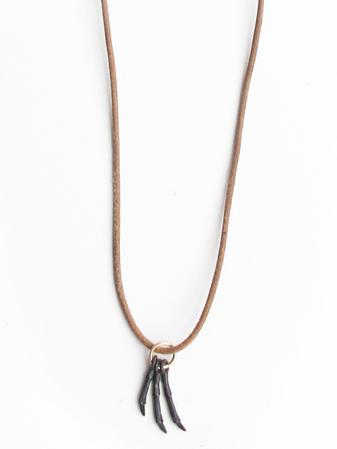 Three oxidized branches on a 14k jump-ring