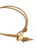14k gold single vertebrae on leather bracelet 1