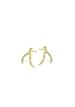 14k gold small double branch stud earrings 1